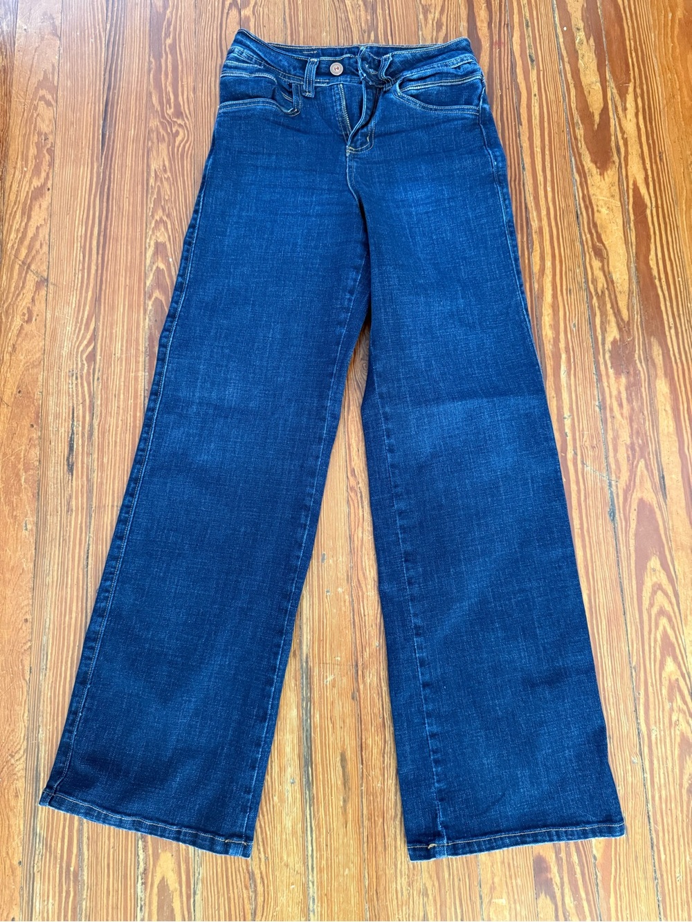 Dark Blue Jeans Pants Wide Leg Flare Casual Pants - Bottom Up - Size 4